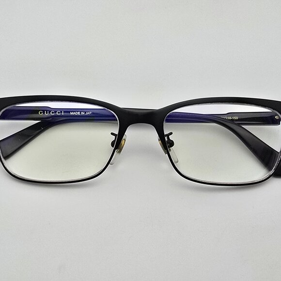 Gucci GG0494OJ 001 Black Rectangular Titanium Eyeglasses Frame Japan 56-18-150 - Picture 11 of 13